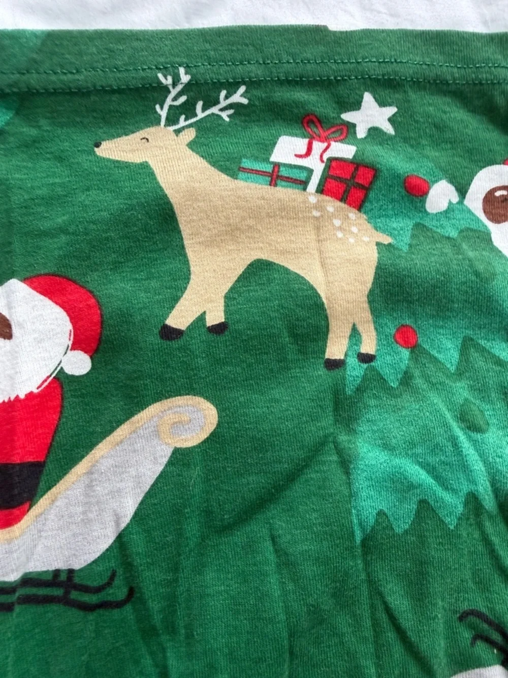 Baby Christmas Holiday Santa sledge reindeer Pajama with Red, Green 12-18months